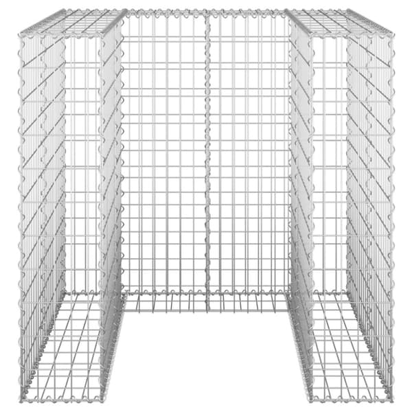 vidaXL Gabionmur för soptunna galvaniserat stål 110x100x110 cm
