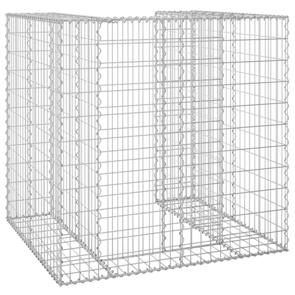 vidaXL Gabionmur för soptunna galvaniserat stål 110x100x110 cm