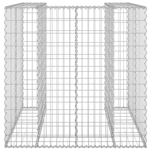 vidaXL Gabionmur för soptunna galvaniserat stål 110x100x110 cm