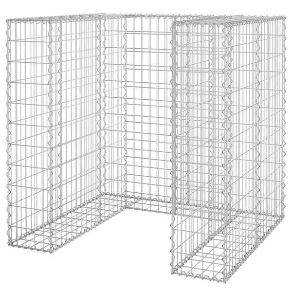 vidaXL Gabionmur för soptunna galvaniserat stål 110x100x110 cm