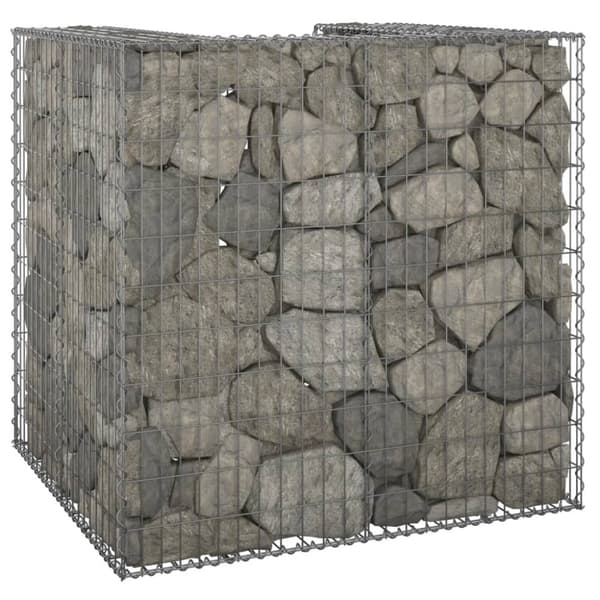 vidaXL Gabionmur för soptunna galvaniserat stål 110x100x110 cm