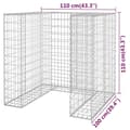 Miniatyrbillede 8 af 8: vidaXL gabionvæg til affaldsspand 110x100x110 cm galvaniseret stål