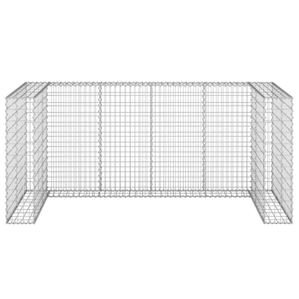 vidaXL Gabion for søppeldunkskur galvanisert stål 254x100x110 cm