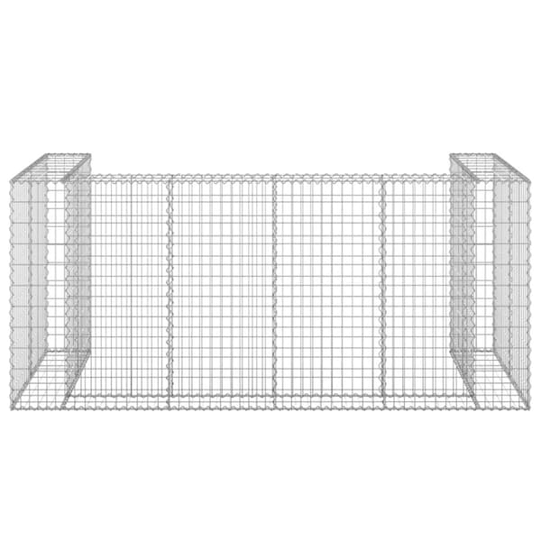 vidaXL Gabion for søppeldunkskur galvanisert stål 254x100x110 cm