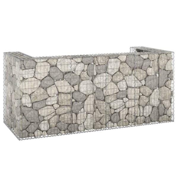 vidaXL gabionvæg til affaldsspand 254x100x110 cm galvaniseret stål