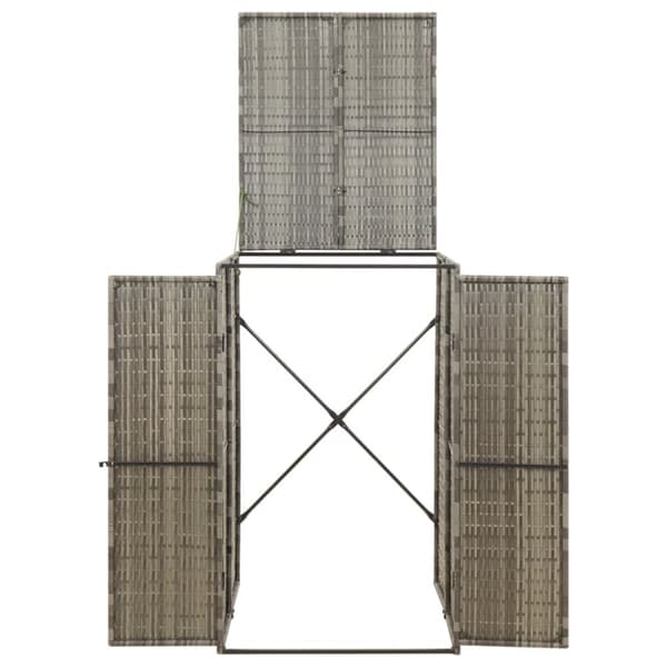 vidaXL Søppeldunkskur enkelt grå 70x80x117 cm polyrotting