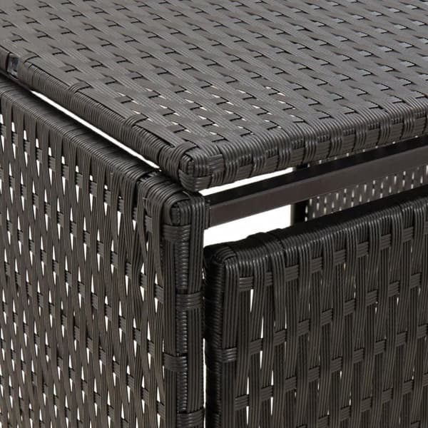 vidaXL Søppeldunkskur trippel svart 207x80x117 cm polyrotting