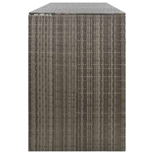 vidaXL firdobbelt skraldespandsskjuler 274x80x117 cm polyrattan grå