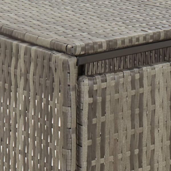 vidaXL firdobbelt skraldespandsskjuler 274x80x117 cm polyrattan grå