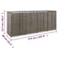 Miniatyrbillede 7 af 7: vidaXL firdobbelt skraldespandsskjuler 274x80x117 cm polyrattan grå