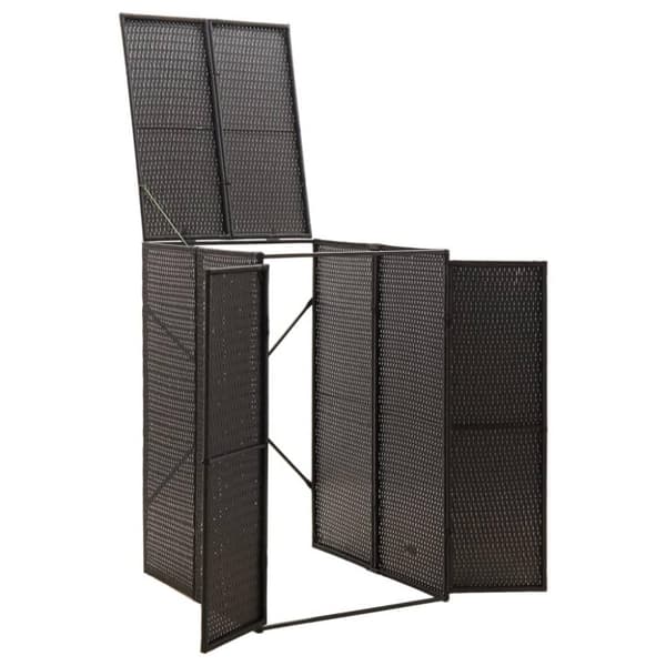 vidaXL Skjul för soptunna svart 70x80x117 cm konstrotting
