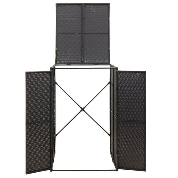 vidaXL Skjul för soptunna svart 70x80x117 cm konstrotting