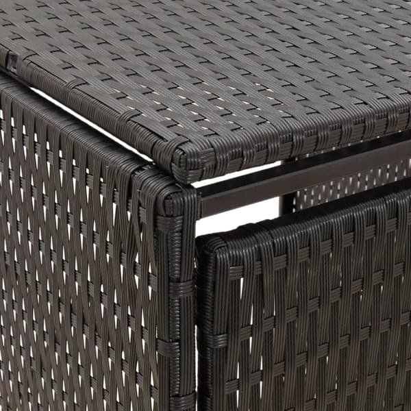 vidaXL Skjul för soptunna svart 70x80x117 cm konstrotting