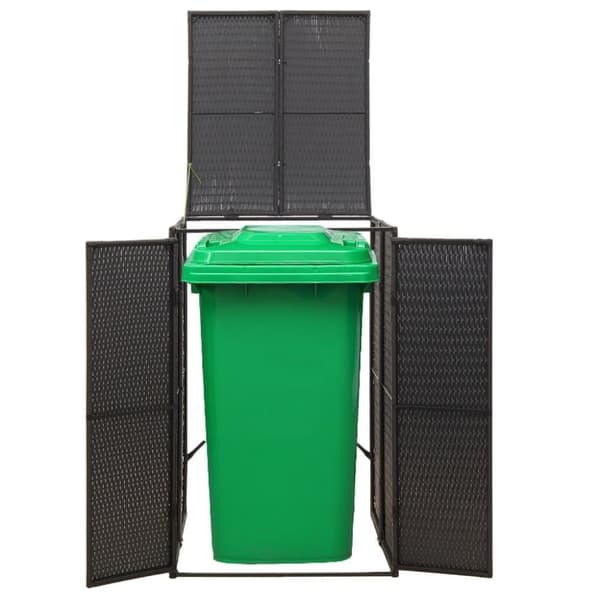 vidaXL Skjul för soptunna svart 70x80x117 cm konstrotting