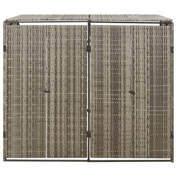 vidaXL dobbelt skraldespandsskjuler 140x80x117 cm polyrattan grå
