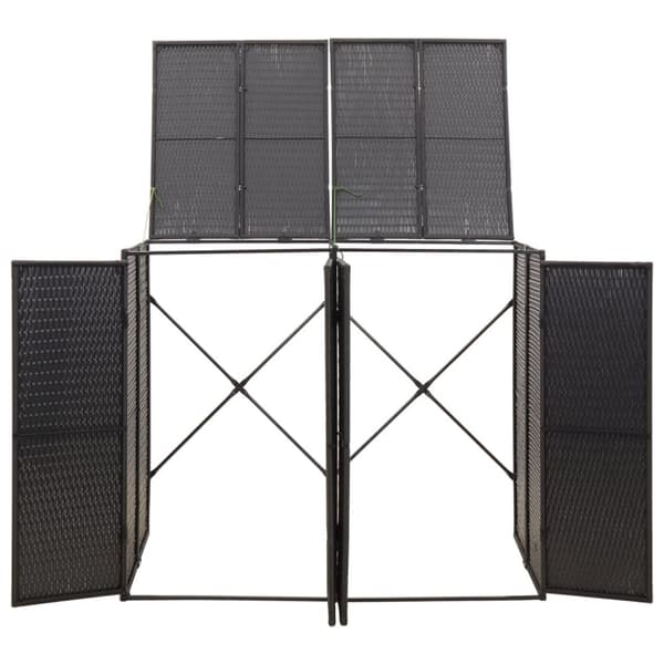 vidaXL dobbelt skraldespandsskjuler 140x80x117 cm polyrattan sort