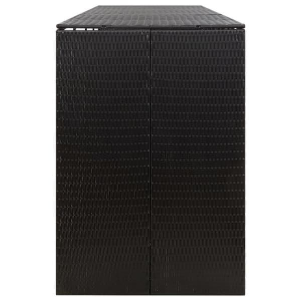 vidaXL firdobbelt skraldespandsskjuler 274x80x117 cm polyrattan sort