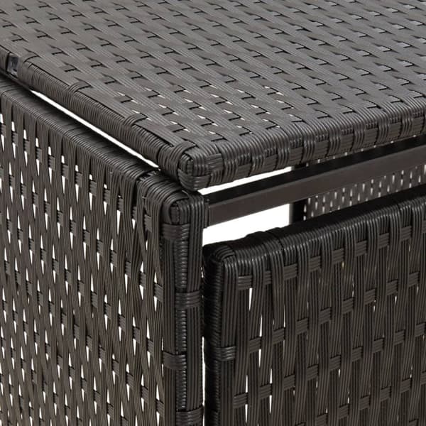 vidaXL firdobbelt skraldespandsskjuler 274x80x117 cm polyrattan sort