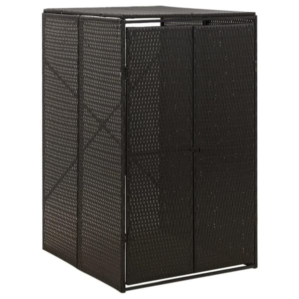 vidaXL skraldespandsskjuler 70x80x117 cm polyrattan sort