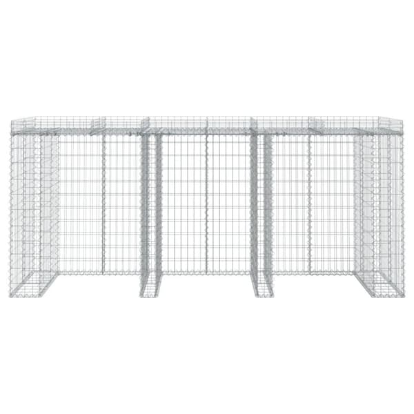 vidaXL Gabionvägg för soptunna 270x91x120 cm galvaniserat järn
