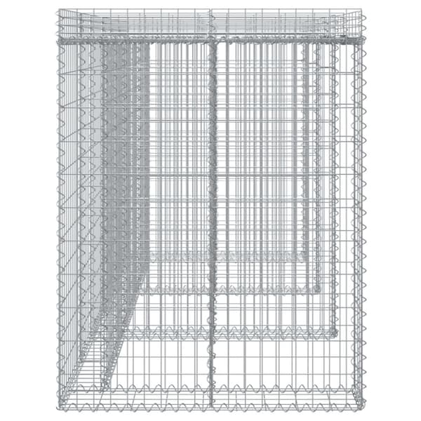 vidaXL Gabionvägg för soptunna 270x91x120 cm galvaniserat järn