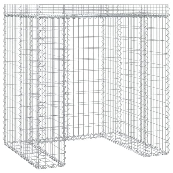 vidaXL gabionvæg til skraldespand 110x91x120 cm galvaniseret jern