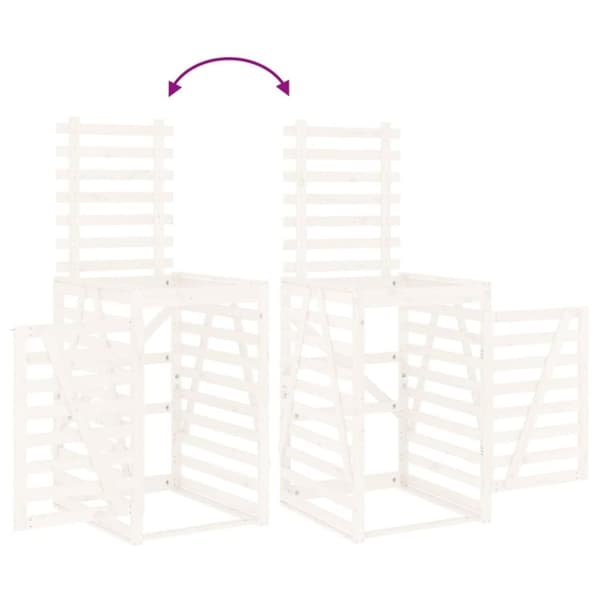 vidaXL skraldespandsskjuler 84x90x128,5 cm massivt fyrretræ hvid