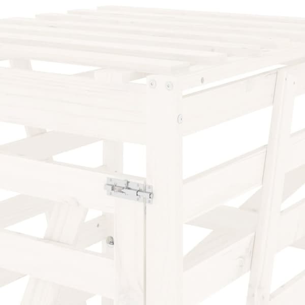 vidaXL skraldespandsskjuler 84x90x128,5 cm massivt fyrretræ hvid