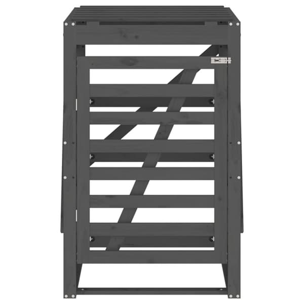 vidaXL Skjul för sopkärl 84x90x128,5 cm grå massiv furu