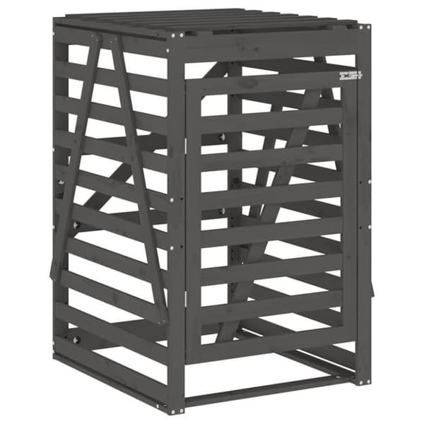 vidaXL Skjul för sopkärl 84x90x128,5 cm grå massiv furu