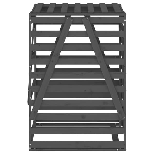 vidaXL skraldespandsskjuler 84x90x128,5 cm massivt fyrretræ grå