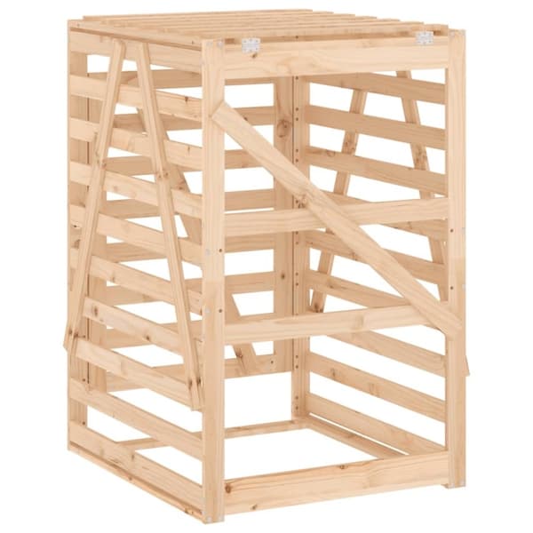 vidaXL skraldespandsskjuler 84x90x128,5 cm massivt fyrretræ