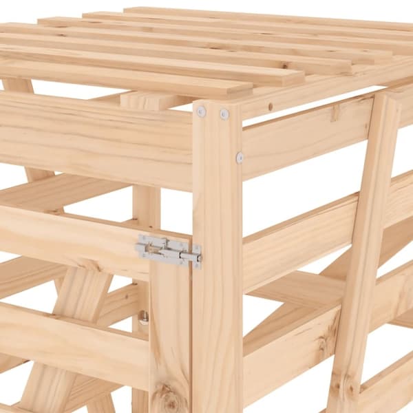vidaXL skraldespandsskjuler 84x90x128,5 cm massivt fyrretræ