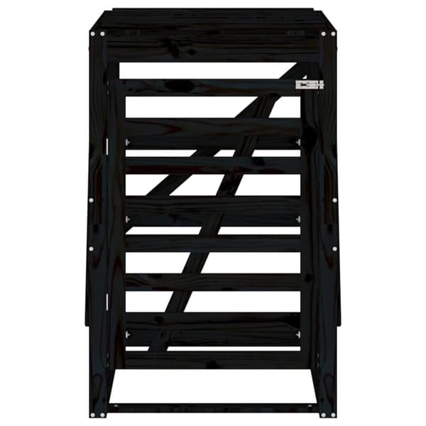 vidaXL Skjul för sopkärl 84x90x128,5 cm svart massiv furu
