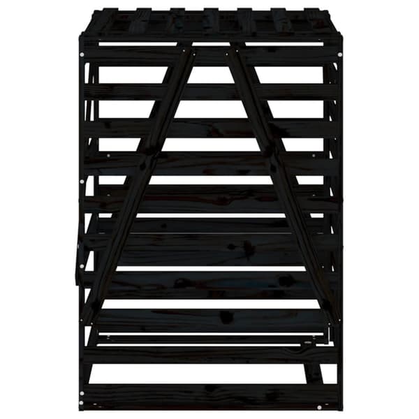 vidaXL Skjul för sopkärl 84x90x128,5 cm svart massiv furu
