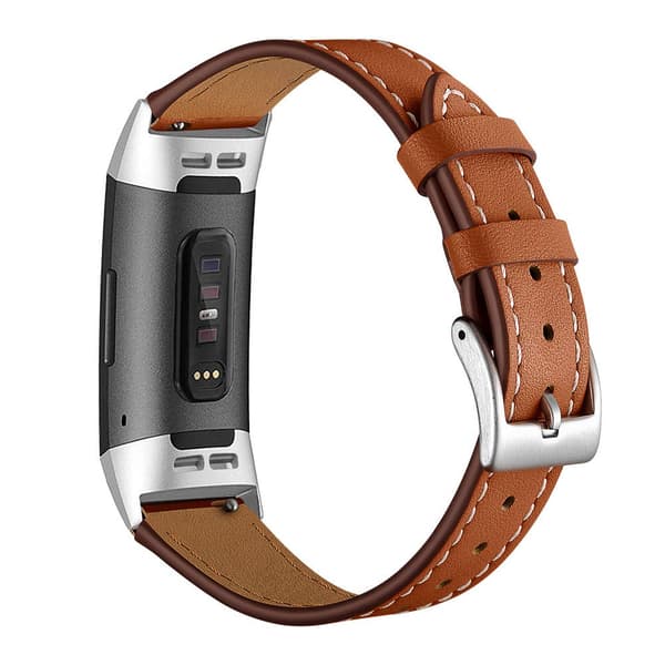 INF Fitbit Charge 3/4 armband läder Brun