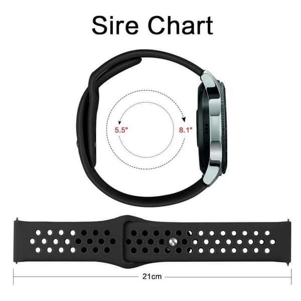 Universalt Stilrent Klockarmband Sport Runnr - 22mm Svart