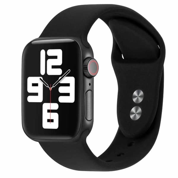 Apple Watch 42/44/45/49 1-8/SE/Ultra Silikonarmband Svart