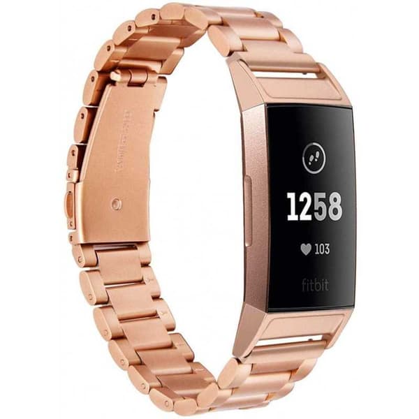 Metallirannekoru Fitbit Charge 3 Rosegold