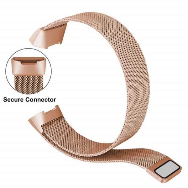 Fitbit Charge 3 -rannekoru Milanese Loop Rose Gold