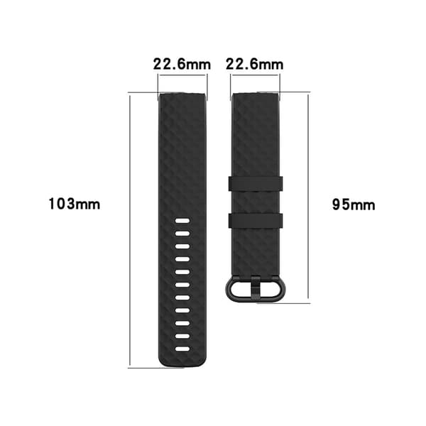 Silikoniranneke Fitbit Charge4 / Charge 3 - S Musta