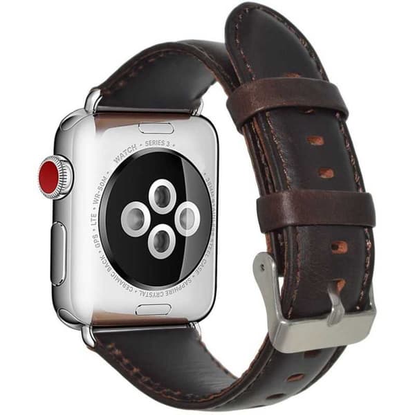 Apple Watch Series 6 44 mm stilfuld læderrem - mørkebrun
