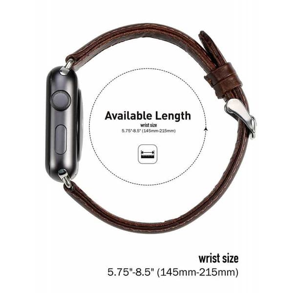 Apple Watch Series 6 44 mm stilfuld læderrem - mørkebrun