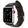 Miniatyrbillede 1 af 5: Apple Watch Series 6 44 mm stilfuld læderrem - mørkebrun