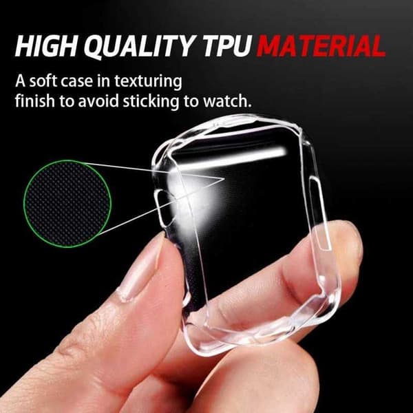 2-PACK Fulddækkende Ultratynd TPU Cover Apple Watch SE 44mm væske