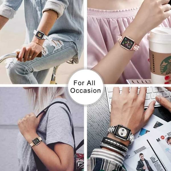 Apple Watch 40 mm / 38 mm eksklusivt metalarmbånd med Strass Ray
