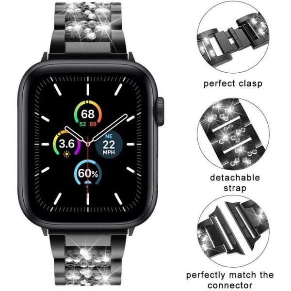 Apple Watch 40 mm / 38 mm eksklusivt metalarmbånd med Strass Ray