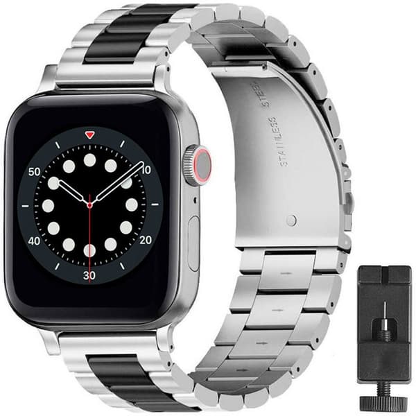 Armbånd Rustfritt stål Apple Watch 6 (40mm) - Sølv/sort