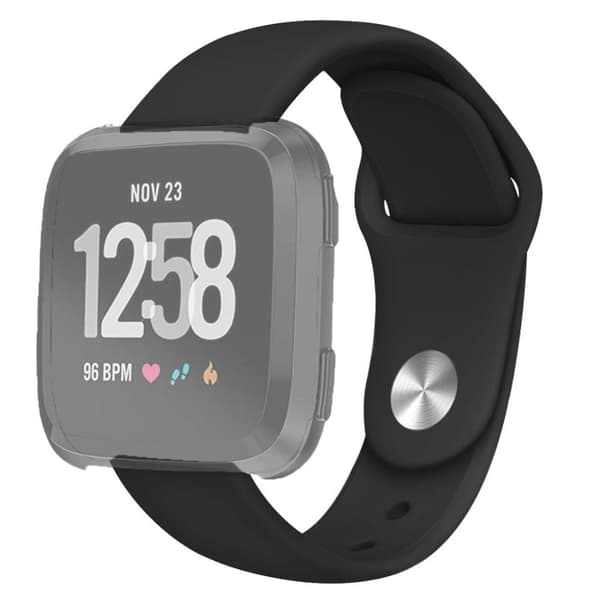 Silikonarmband för Fitbit Versa/Versa 2/Versa Lite Small - Svart