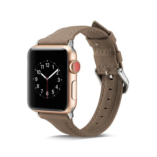 SKALO Kapea nahkaranneke Apple Watch Series 1-3 38mm